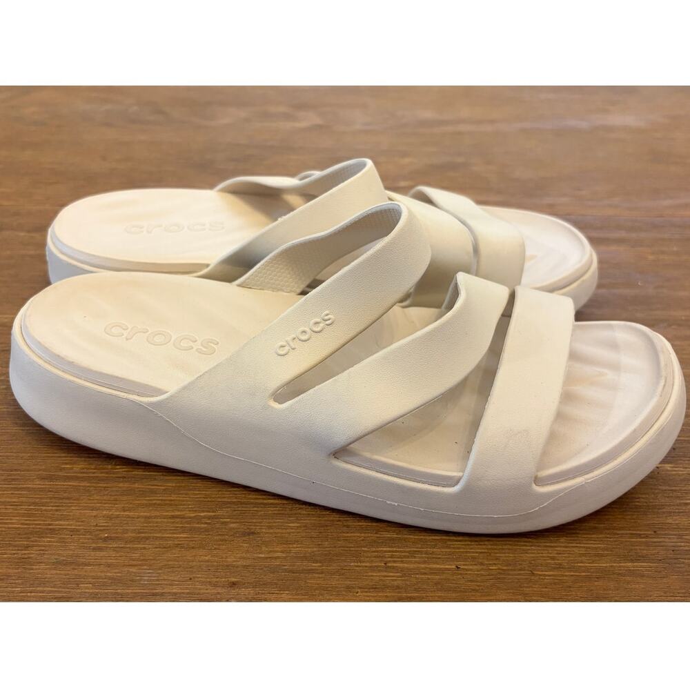 Crocs Women’s Size 9 White Getaway Strappy Platform Slide Sandals